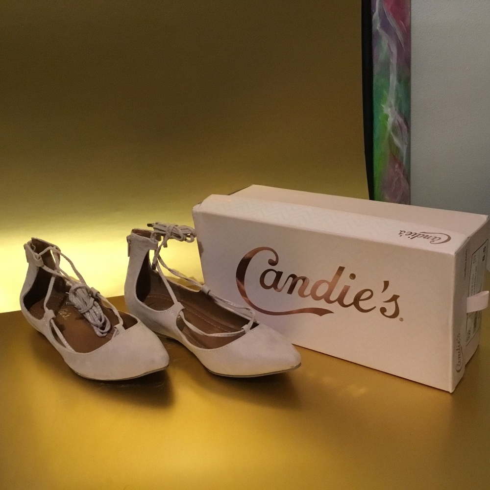 NEW CANDIES BLUSH PINK COLORED LACE UP DRESS SHOES Size 8 or 8.5.